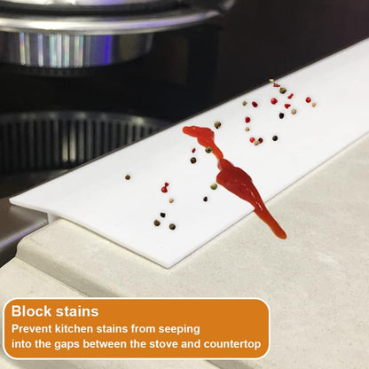 Silicone Stove Counter Gap Cover - 25 Inch Gap Filler 2 Pack Black | Long gap filler seals spills between kitchen appliances Stovetop oven countertop; stove gap cover, gas stove side gap covers