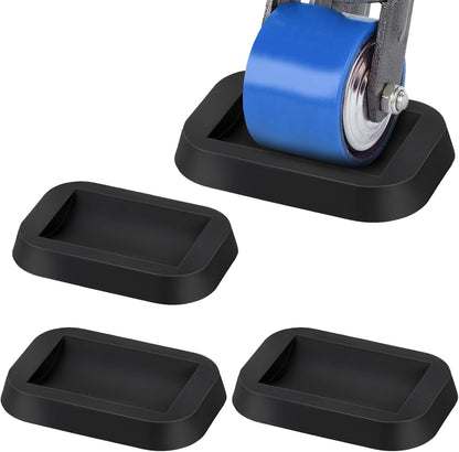 Furniture Wheel Stopper for Hardwood Floors - 4 Pack Rubber Non-Slip Bed Frame Stoppers - Caster Cups for Furniture, Sofa, Bed, Chairs