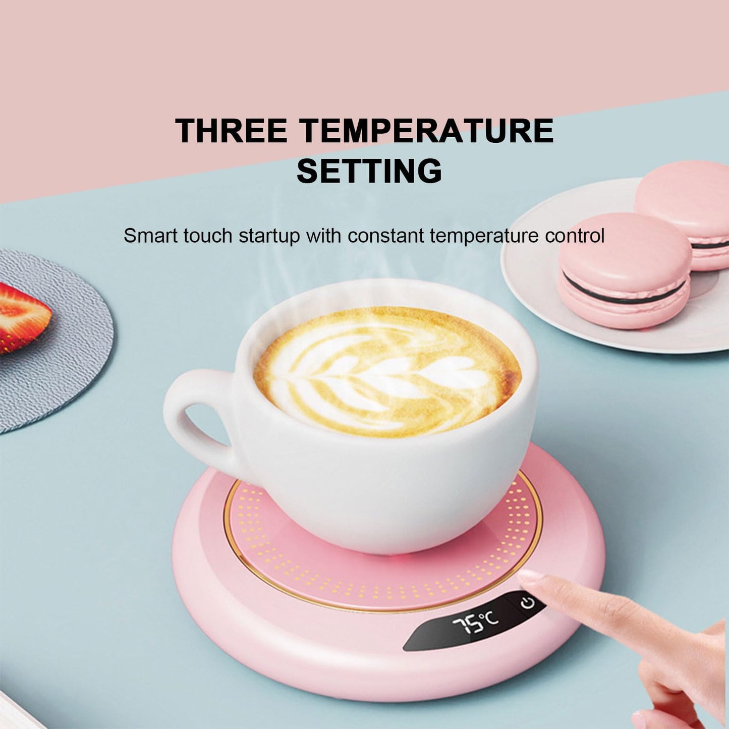 Coffee Mug Warmer for Desk, Electric Cup Warmer with 3 Temperature Settings, Mug Warmer Auto Shut Off, Smart Coffee Warmer for Desk, Birthday Gifts for Women Men Green