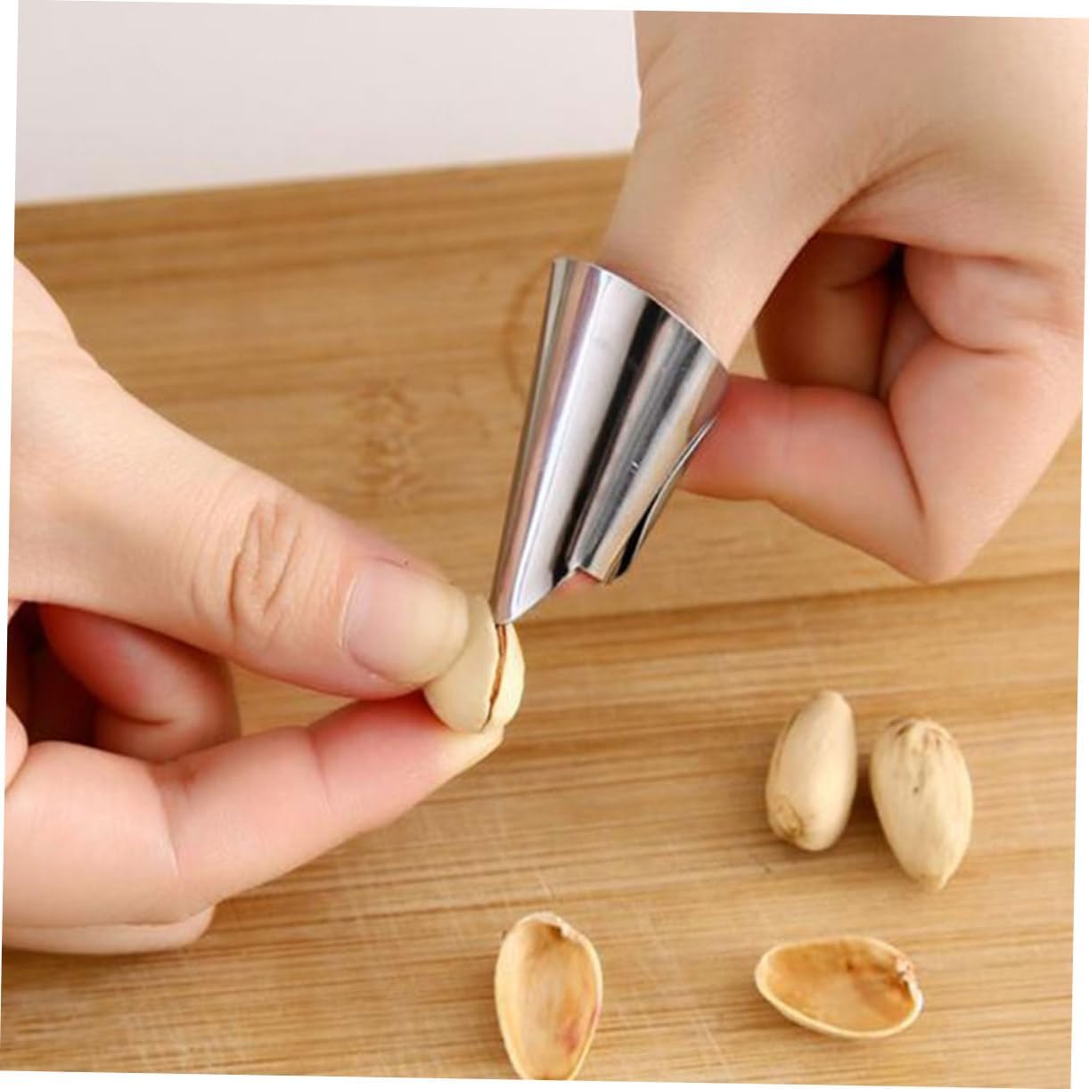 Gatuida 10pcs Vegetable Peeler Slice Finger Protectors Cutting Chopper Guards Reusable Stainless Steel Safety Finger Cover