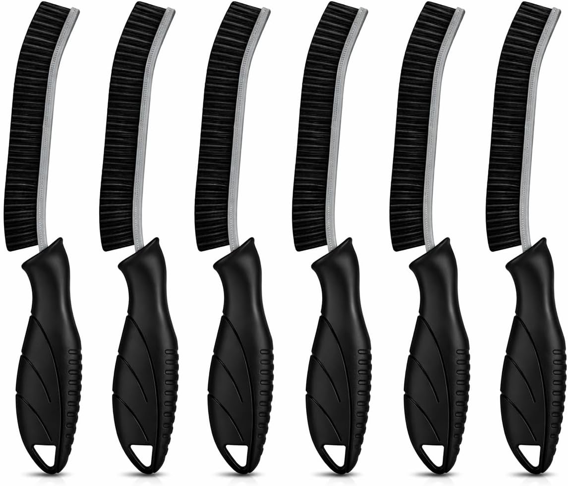 Cadley Cleaning Brush Set of 6, Cleaning Brushes for Household Use, Grout Cleaner Brush with Long Handle, Gap Cleaning Tool, Hard Bristle Brushes for Bathroom, Kitchen & Home Essentials