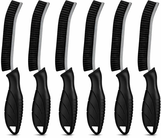 Cadley Cleaning Brush Set of 6, Cleaning Brushes for Household Use, Grout Cleaner Brush with Long Handle, Gap Cleaning Tool, Hard Bristle Brushes for Bathroom, Kitchen & Home Essentials