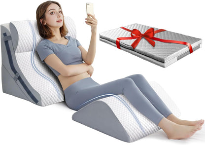 Simpledad Wedge Pillow for Sleeping, Orthopedic Bed Wedge Pillow Set