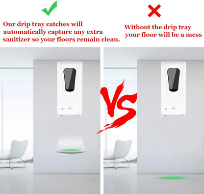 2pcs Drip Tray for Automatic Soap Dispenser or Hand Sanitizer Dispenser | Prevents slippery floors & stains. Ideal laundry detergent catcher or sanitizer drip tray for home, office, or hospital.
