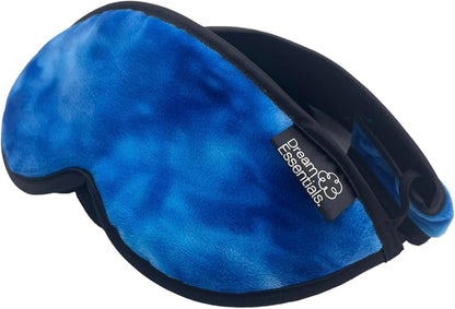 Dream Essentials Utopia Luxury Plush Sleep Mask, Handmade in the USA, Breathable Cotton, Adjustable Wide Headband, Men and Women, Nose Bridge for Light Block, Travel, Yoga, Meditation (Tie Dye Purple)