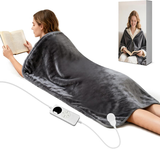 Heating Pad for Back Extra Large 59x27 Full Body Electric Heat Cloak XXL | with Zippers Wearable Heating Blanket, Gift for Women, Men, Elderly Home/Office/Recliner Use, Birthday Christmas Presents