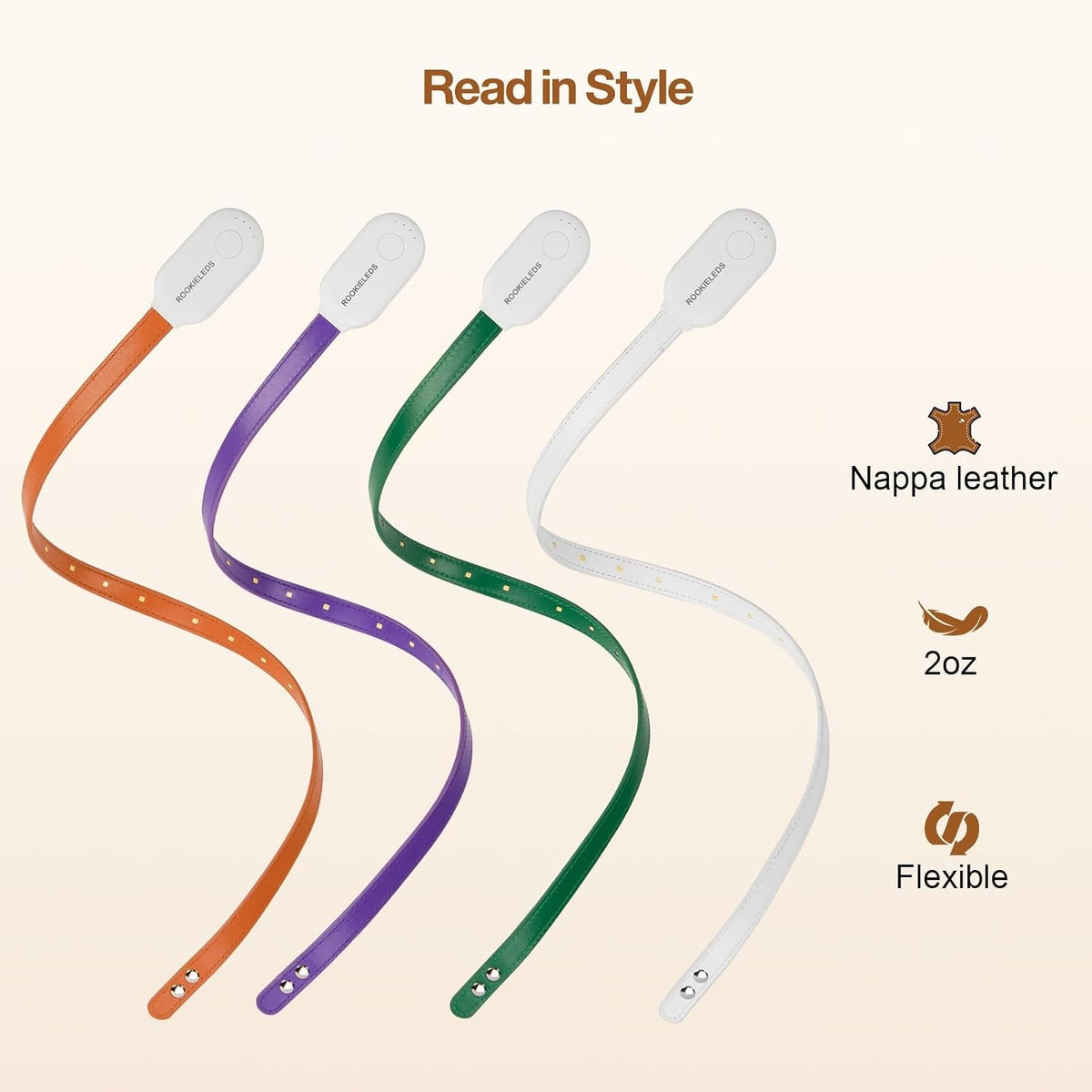 ROOKIELEDS Full-Page Reading Light, 70-Hour Rechargeable Clip-on Book Light