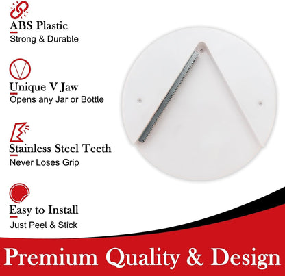 Jar Opener - Under Cabinet, for Seniors With Arthritis or Weak Hands | Under Counter Can, Jar Lid, Bottle Cap Opener Tool