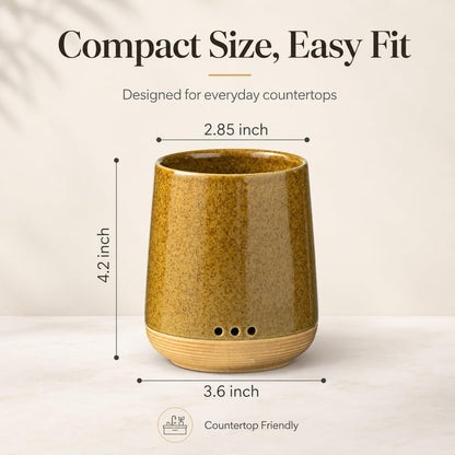 LYEOBOH Ceramic Toothbrush Cup, Cute Toothbrush Holder with Drainage White | Farmhouse Toothbrush Container, Countertop Toothbrush Organizer, Toothbrush Storage for Bathroom Vanity & Countertop