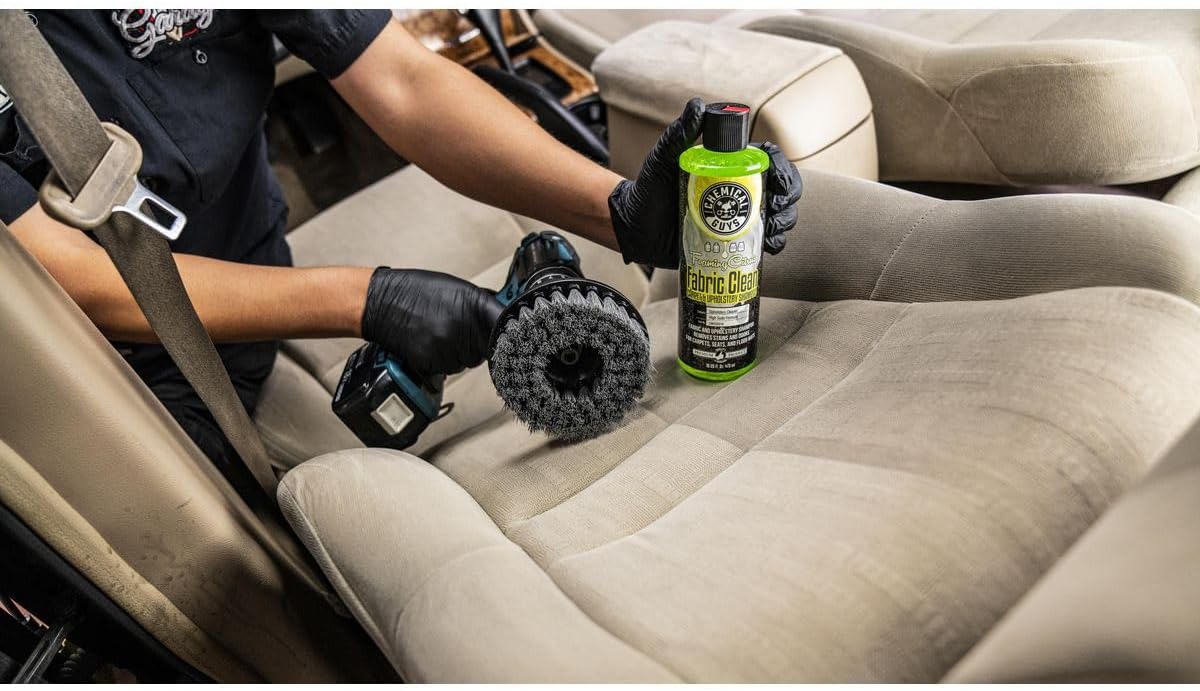 Chemical Guys, Light Duty Spinner Drill Brush Attachment, Multi-Surface | Fits any standard drill to power-scrub upholstery, fabric and carpet, gently lifting stains without hand fatigue