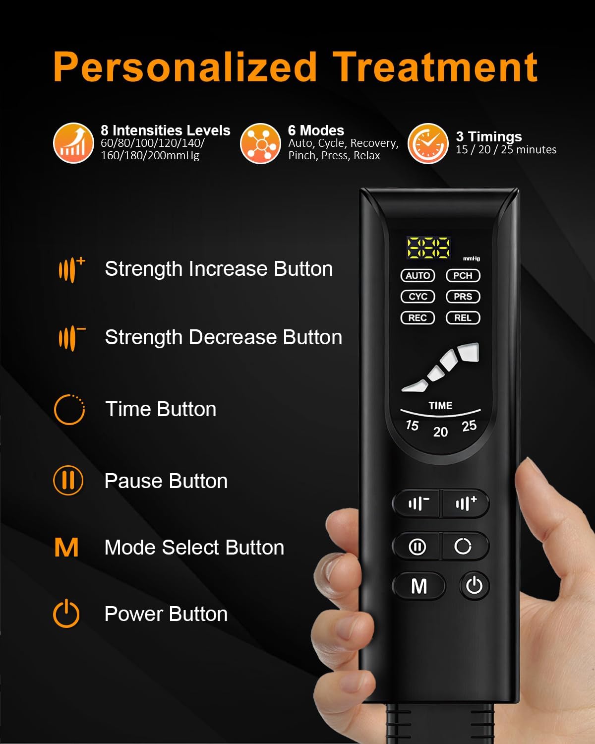 Leg Compression Boots: Full Leg Compression Massager with 6 Modes, 8 Intensities, 3 Timers – Relaxation Pressure for Muscle Soreness – FSA Eligible Gift for Mom, Dad (Black, Medium)