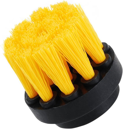 2 inch Diameter Drill Powered Stiff Scrub Cleaning Brush Heavy Duty Cleaning Applications for Bathroom Surfaces, Tile and Grout, Hard Water Stains, Rust (Yellow)