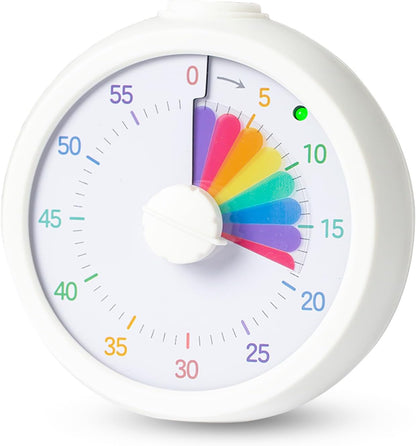 Visual Timer for Kids 60 Minute Countdown Timer Rainbow Disk Desk Timer Clock for Classroom Study Office Kitchen with Silent Operation (Purple)