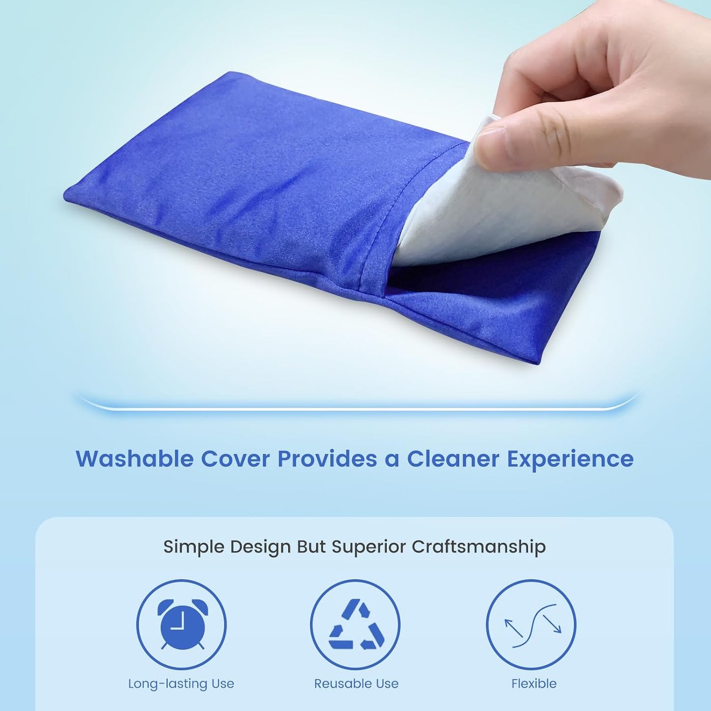 SuzziPad Hot & Cold Lavender Eye Pillow for Relaxing, Sapphire, 4 Packs | Washable Weighted Yoga Eye Mask For Meditation, Dry Eye Soothing & Sleep; Blocks Light, Soothes Migraines & Ocular Discomfort