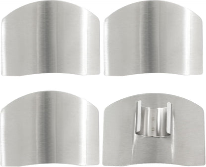 4 Pcs Stainless Steel Finger Guards | Finger Protectors for Cutting, Slicing, Dicing, Chopping Vegetables, Kitchen Tool Knife Shields, Avoid Hurting