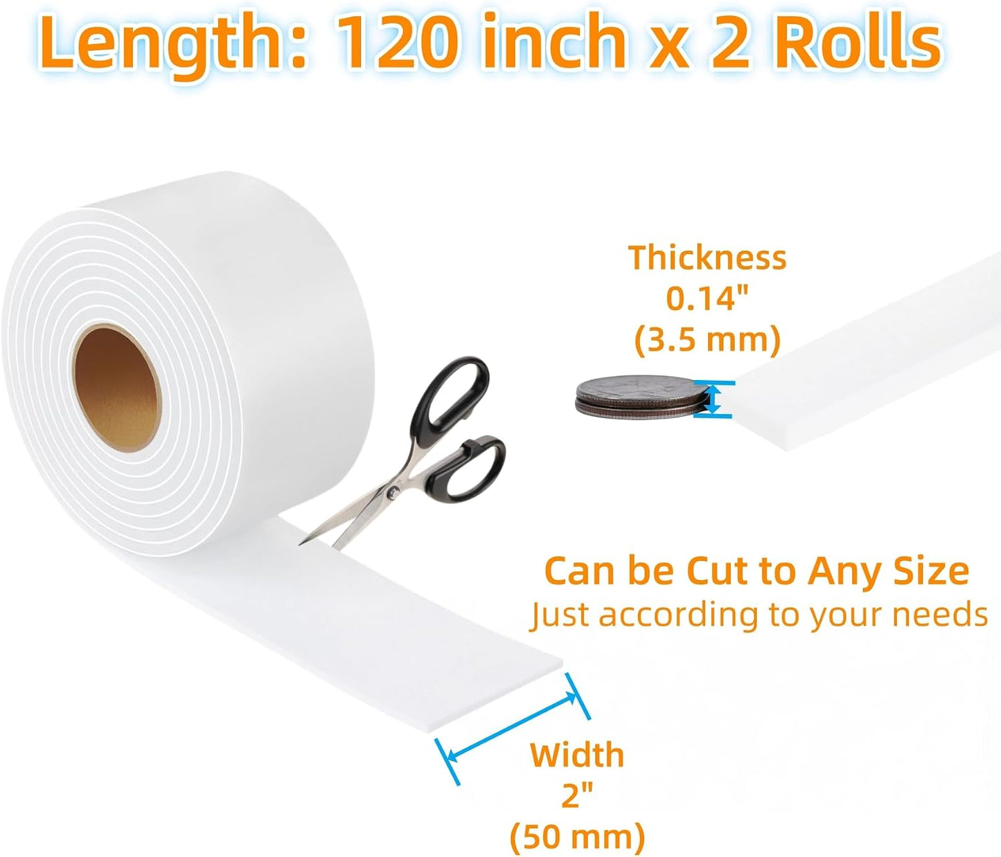 Felt Strips with Adhesive Backing Heavy Duty Cuttable Felt Tape Roll Furniture Pads for Chair Legs - Protecting Hardwood Floors, Chair Wall Protector (Black, 80 x 0.5 x 0.14 Inch)