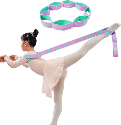 8 Loops Stretching Strap for Kids, Extended Dance Stretch Band Elastic for Ballet & Gymnastics, Children's Resistance Bands for Flexibility Training, Dance Equipment for Girls