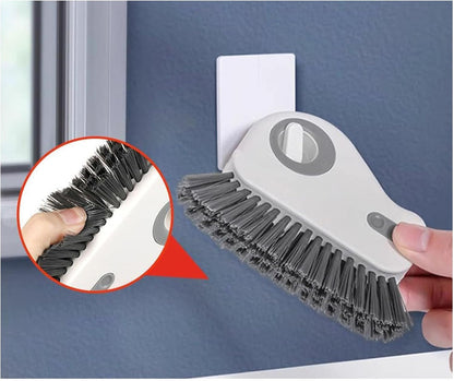2 in 1 Groove Cleaning Brush, Window Track Cleaning Tools (Orange, 1pcs) | Multifunctional Hard Bristle Window Track Cleaner with Hidden Scraper