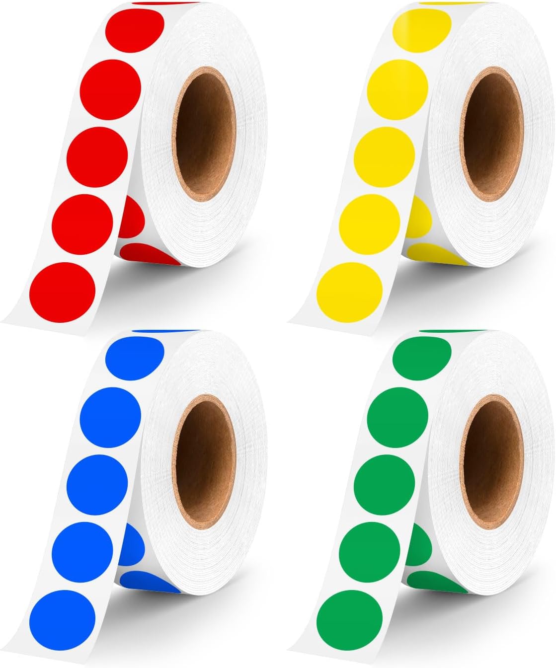 1/2 Inch Round Sticker,4 Rolls 2000Pcs Small Dot Stickers Color-Code Dots