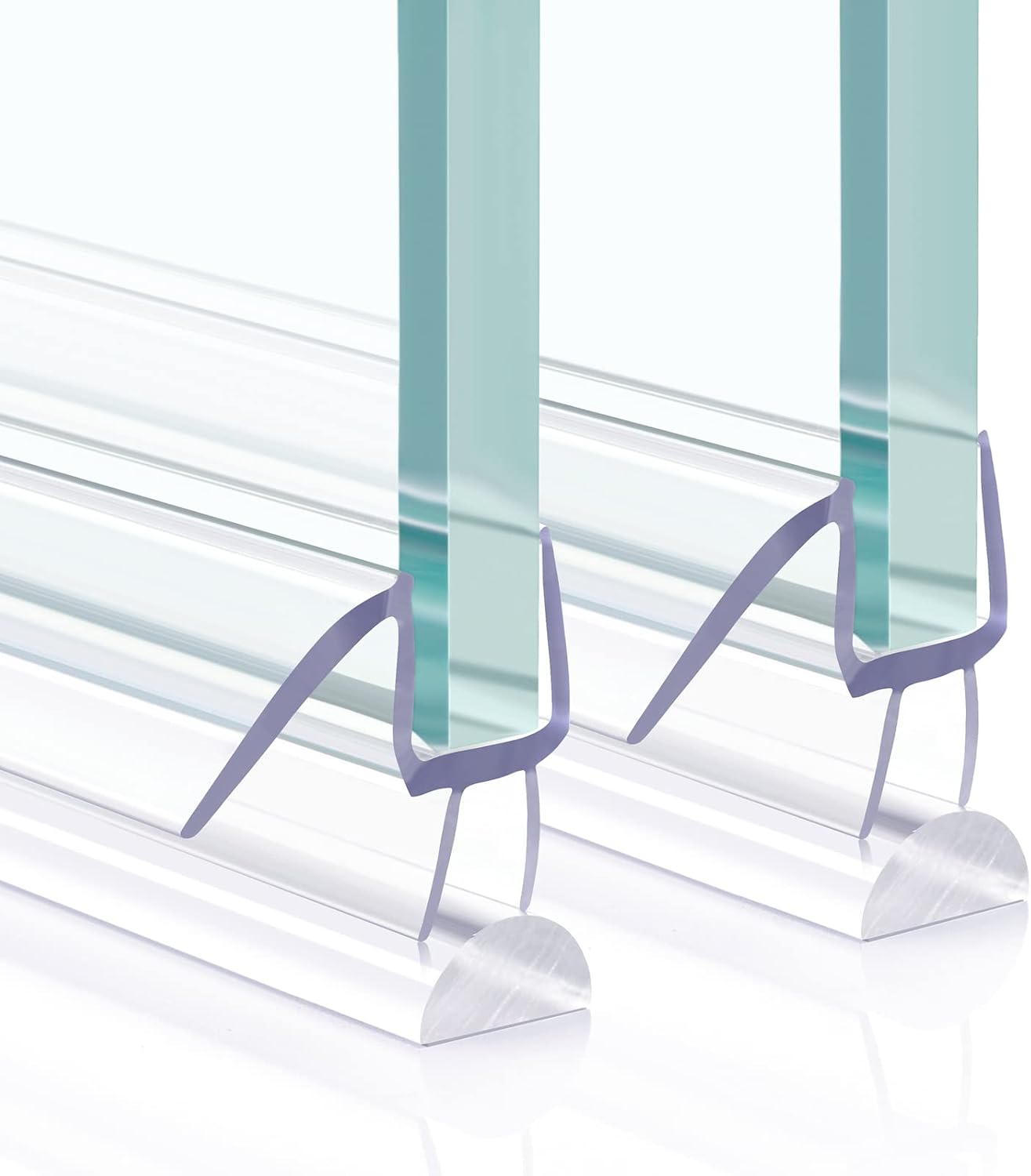 Shower Door Bottom Seal,2 PCS 3/8" x 36" | Shower Door Sweep for 3/8 Inch Glass, Frameless Glass Shower Door Seal Strip, Stop Shower Leaks and Create a Water Barrier
