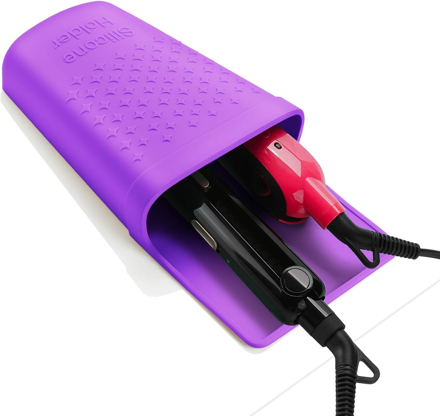 ZAKRA Curling Iron Holder,Heat Resistant Silicone Holder for Flat Iron,Hair Straightener,Hot Hair Tools,Vanity Accessories Organizer.(Grey)