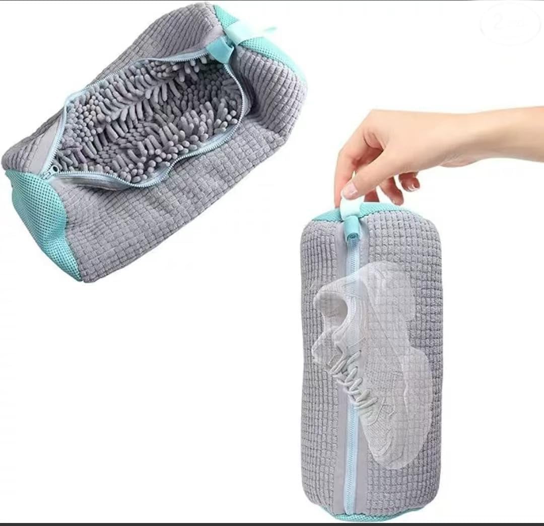 2Pcs Shoe Washing Machine Bag Laundry Shoe Bags for Washing Machine, Shoe Washing Bag Shoe Laundry Bag for Washer and Dryer Reusable Shoe Washing Bags (Grey)