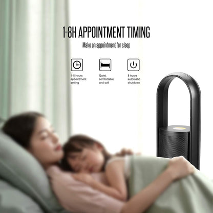 ULTTY Bladeless Tower Fan and Air Purifier Combo, Quiet Oscillating Fan with Remote & Touch Control, 9 Speeds, 8H Timer, HEPA Air Filter, Safe Floor Fan for Bedroom Home Office Black, 23.5"inch