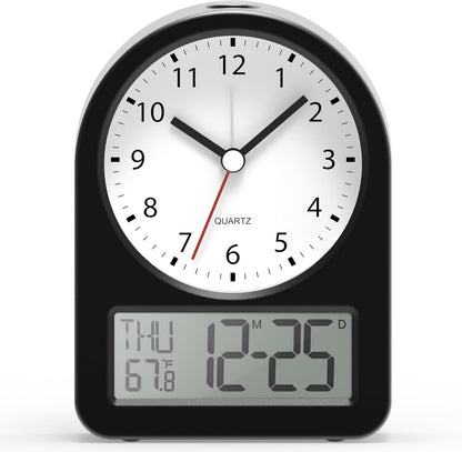 AYRELY® 3.5" Small Analog Travel Alarm Clock, Battery Operated Desk Clock | Cute Table Clock with Light, Adjustable Angle, Bedside, Bedrooms, Kids' Rooms and Living Room Decor (Orange)