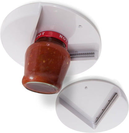 Under Counter Easy Jar Opener for Weak Hands - New Improved Design with Grip Tape to Prevent Slippage - Easily Twist Open Jars and Lids (Black)
