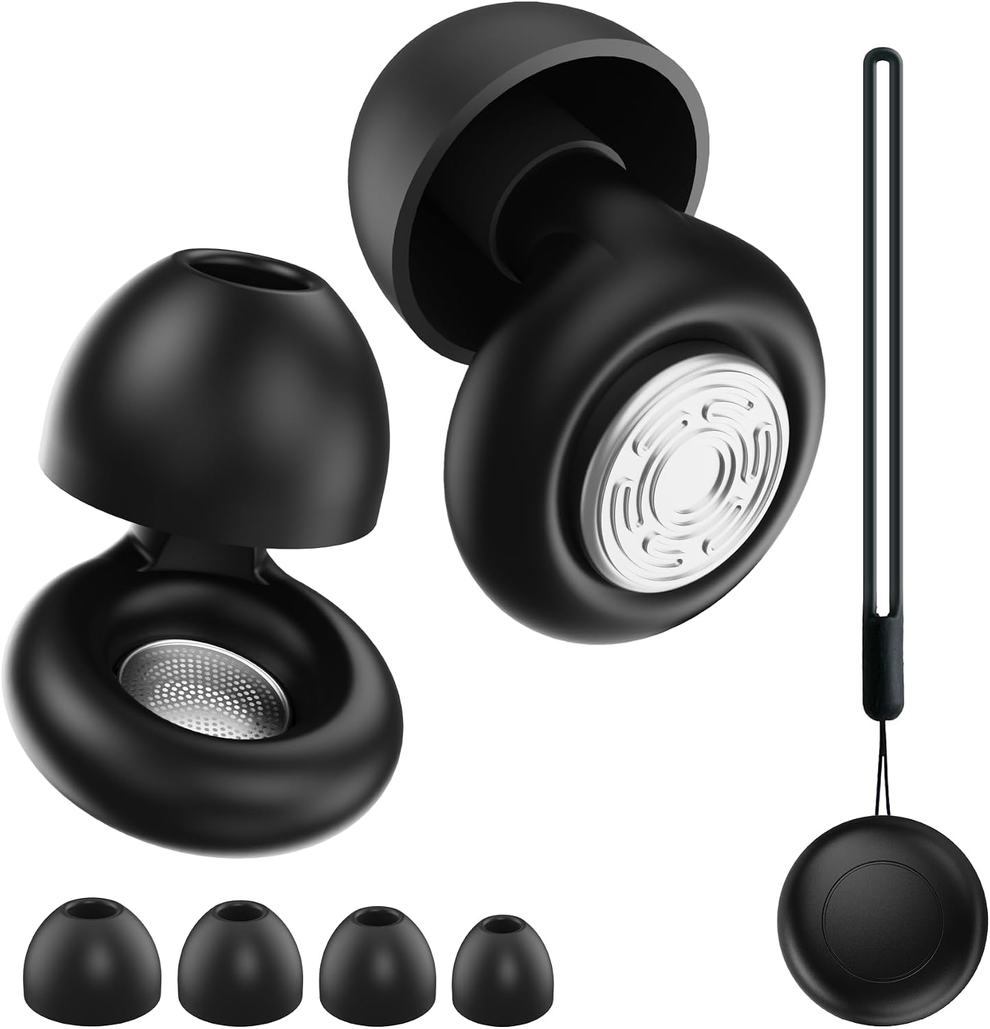 52dB Ear Plugs for Sleeping Noise Reduction Earplugs for Snoring with Case | Soft Silicone Earplugs for Side Sleepers Concerts Airplane Hotel, Noise Cancelling Ear Plugs (XS/S/M/L) 4 Size Reusable