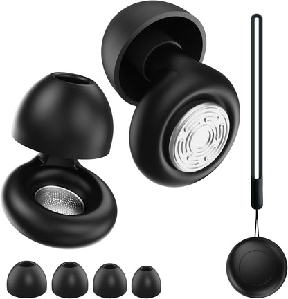 52dB Ear Plugs for Sleeping Noise Reduction Earplugs for Snoring with Case | Soft Silicone Earplugs for Side Sleepers Concerts Airplane Hotel, Noise Cancelling Ear Plugs (XS/S/M/L) 4 Size Reusable