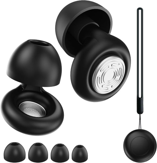 52dB Ear Plugs for Sleeping Noise Reduction Earplugs for Snoring with Case | Soft Silicone Earplugs for Side Sleepers Concerts Airplane Hotel, Noise Cancelling Ear Plugs (XS/S/M/L) 4 Size Reusable