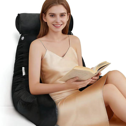 26" Reading Pillow for Sitting Up in Bed, Backrest with Arms