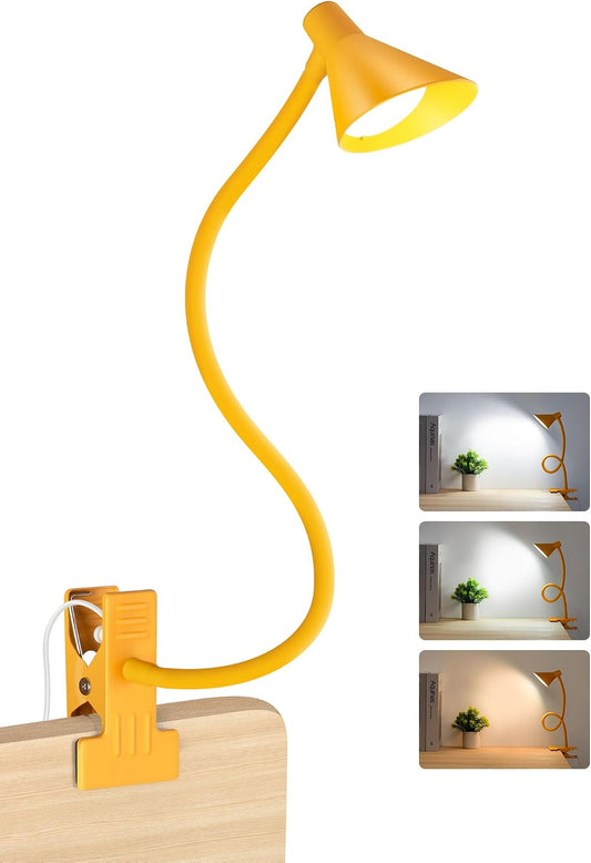 LiFMIRA Desk Lamp Clip on Lamp for Bed, LED Reading Light for Bed Yellow