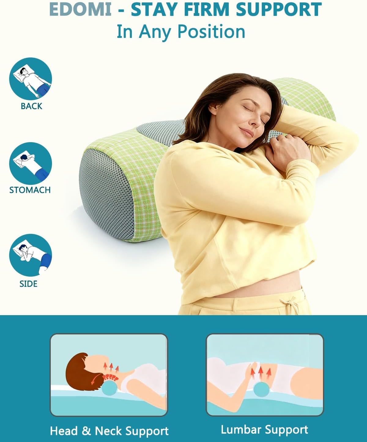 Buckwheat Cervical Neck Roll Pillow,17.7"x5.9" Firm Support Neck Bolster with Washable Cover, Adjustable Hard Cylinder Round Pillow with Buckwheat Hulls, for Office Lunch Breaks Sleeping,Pink