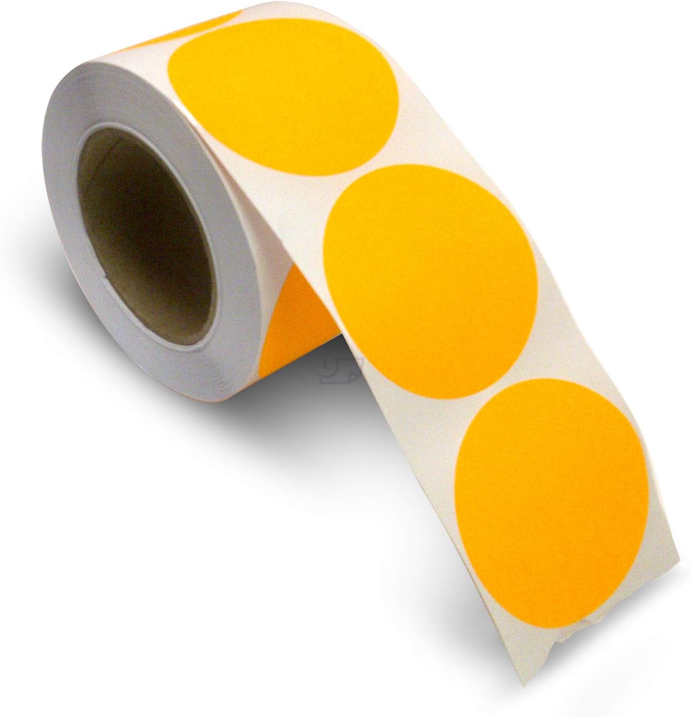 Blank Color Coding Stickers, Writable Surface â€“ 500 Permanent Labels per Roll (Yellow Fluorescent, 1.5" Circle)