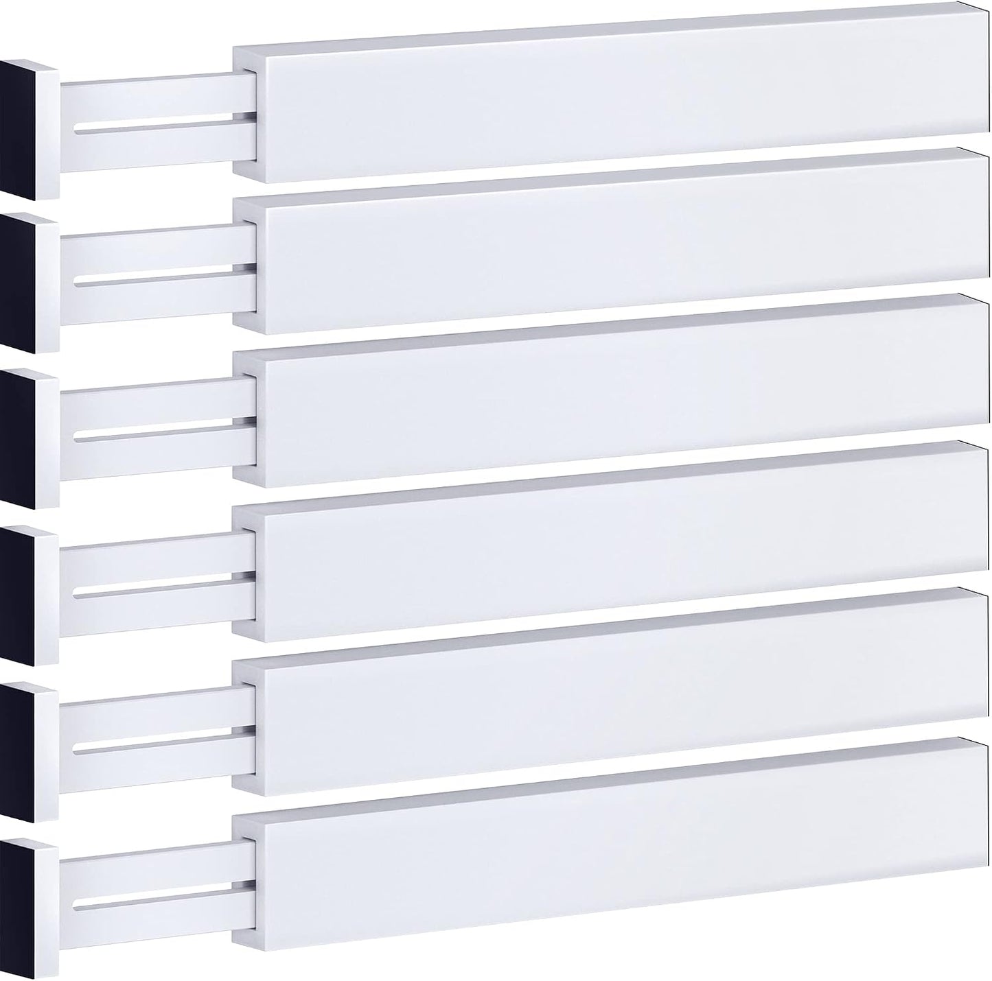 6-Pack Drawer Dividers 2.6-Inch High Dresser Drawer Organizer 16 to 22 Inch | Bamboo, Spring Loaded, No Tools Needed, Fits Wide Drawers for Socks, Clothes, Utensils, Bedroom, Bathroom, Kitchen, Office
