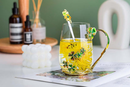 Luka Tech 35OZ Enamel Glass Flower Teapot Gifts For Women