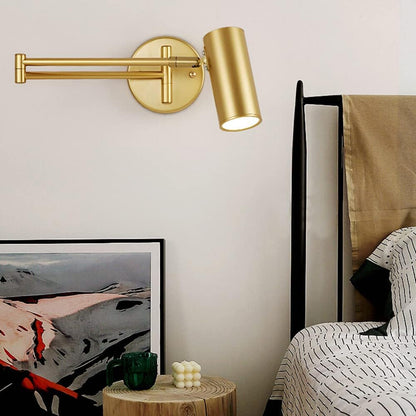 Swing Arm Wall Sconce Adjustable Wall Mount Reading Light Headboard Lamp, Modern Hardwired Sconces GU10 Wall Swivel Spot Lights for Bedroom Bedside Living Room Study