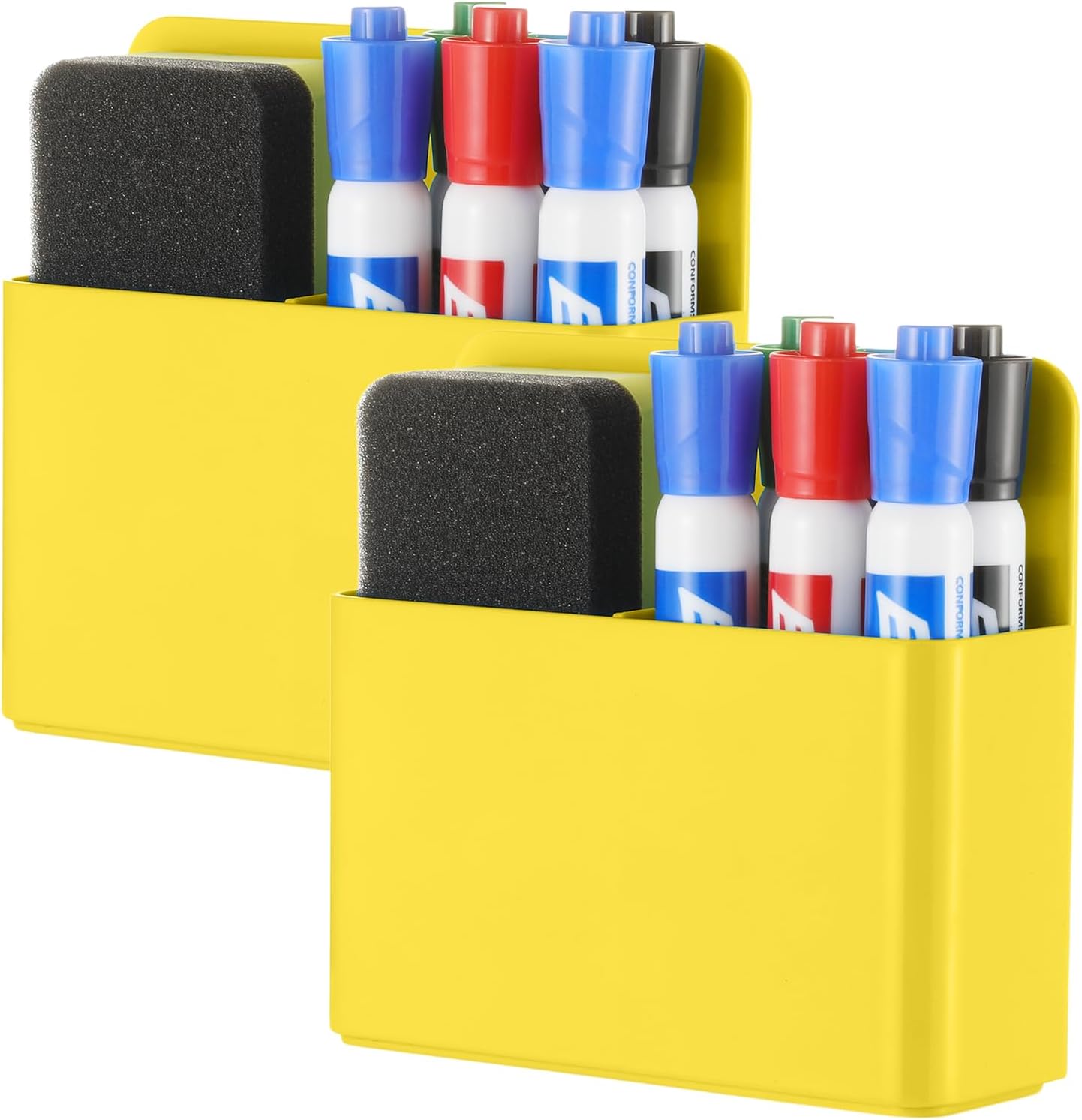 Camelmother 2Pcs Magnetic Dry Erase Marker Holder For Whiteboard Fridge | 2Slots Locker Accessories Teacher Classroom Must Haves Fridge magnets