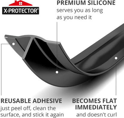 Silicone Stove Gap Cover X-Protector - 50"x1" Premium Counter Gap Filler | Self-Adhesive Guard Between Stove and Counter - Heat Resistant Oven Counter Gap Protector - Stove Top Spill Guard
