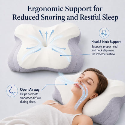 Pain Relief Cervical Neck Pillow for Sleeping, Ergonomic Pillow Cozy Sleeping, Odorless Memory Foam Pillow for Side Back Stomach Sleepers