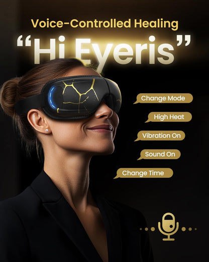 RENPHO Eyeris 3 Eye Massager with Heat and Cooling, Massaging Eye Mask | Voice Control, Vibration & Compression Massager for Dry Eyes & Head Tension, FSA Eligible HSA, Gifts for Women & Men