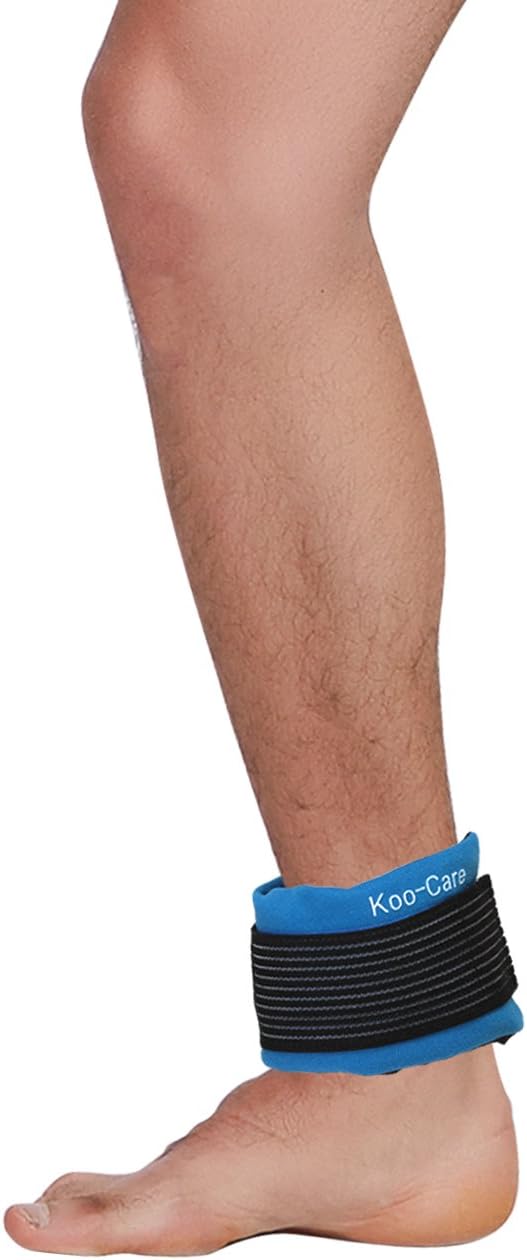 Koo-Care Flexible Gel Ice Pack & Wrap with Elastic Strap for Hot Cold Therapy - Great for Migraine Relief, Sprains, Muscle Pain, Bruises, Injuries (Head, Neck, Arm, Elbow, Knee, Ankle)