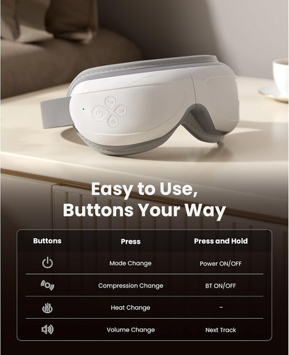 BOB AND BRAD Eye Massager with Heat FSA Eligible HSA, Birthday Gifts for Women Men Mom, Heated Eye Mask for Migraines with Music, Smart Migraine Massager for Dry Eyes Relief & Improve Sleep