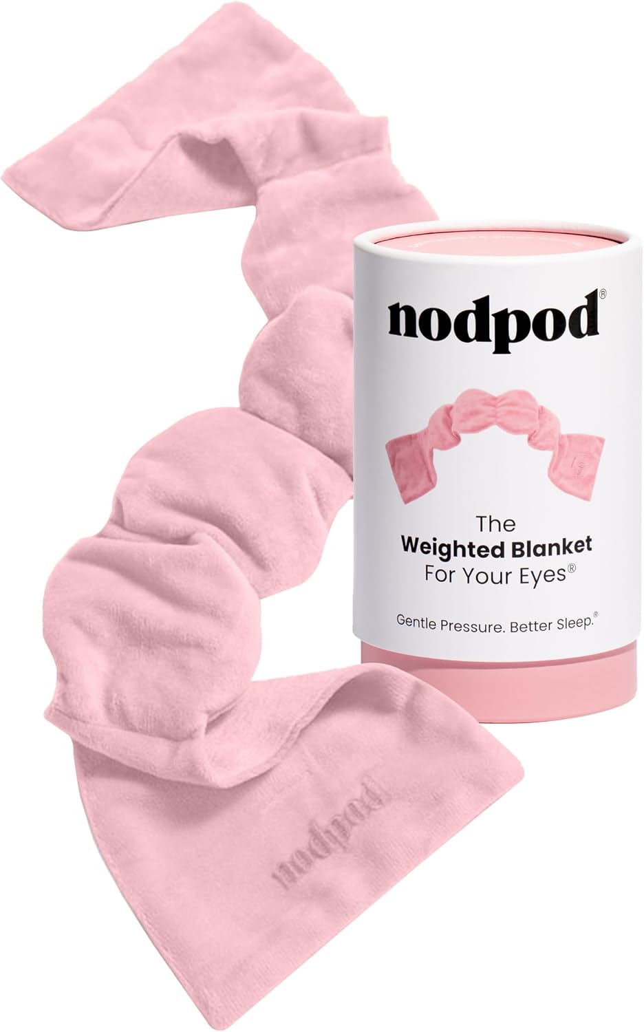 Nodpod Mineralized Silk Gentle Pressure Sleep Mask - Strap-Free, Light-Blocking Design for Sleep, Travel & Relaxation - Weighted Eye Pillow, Machine Washable (Willow)