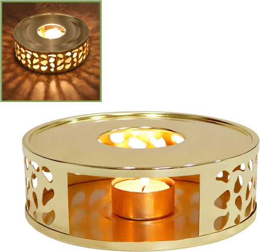 Teapot Warmer, Stainless Steel Tea Warmer with Candle Holder, Candle Heater for Heating Tea, Coffee and Milk, Universal Teapot Heater