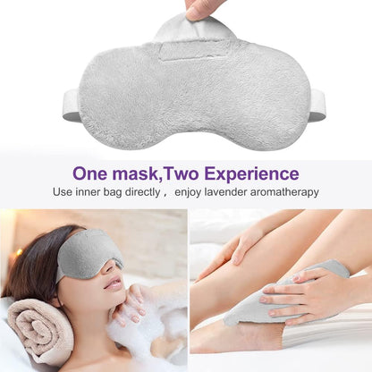 Umisleep Lavender Eye Mask, Weighted Heated Sleep Mask for Men Women, Grey