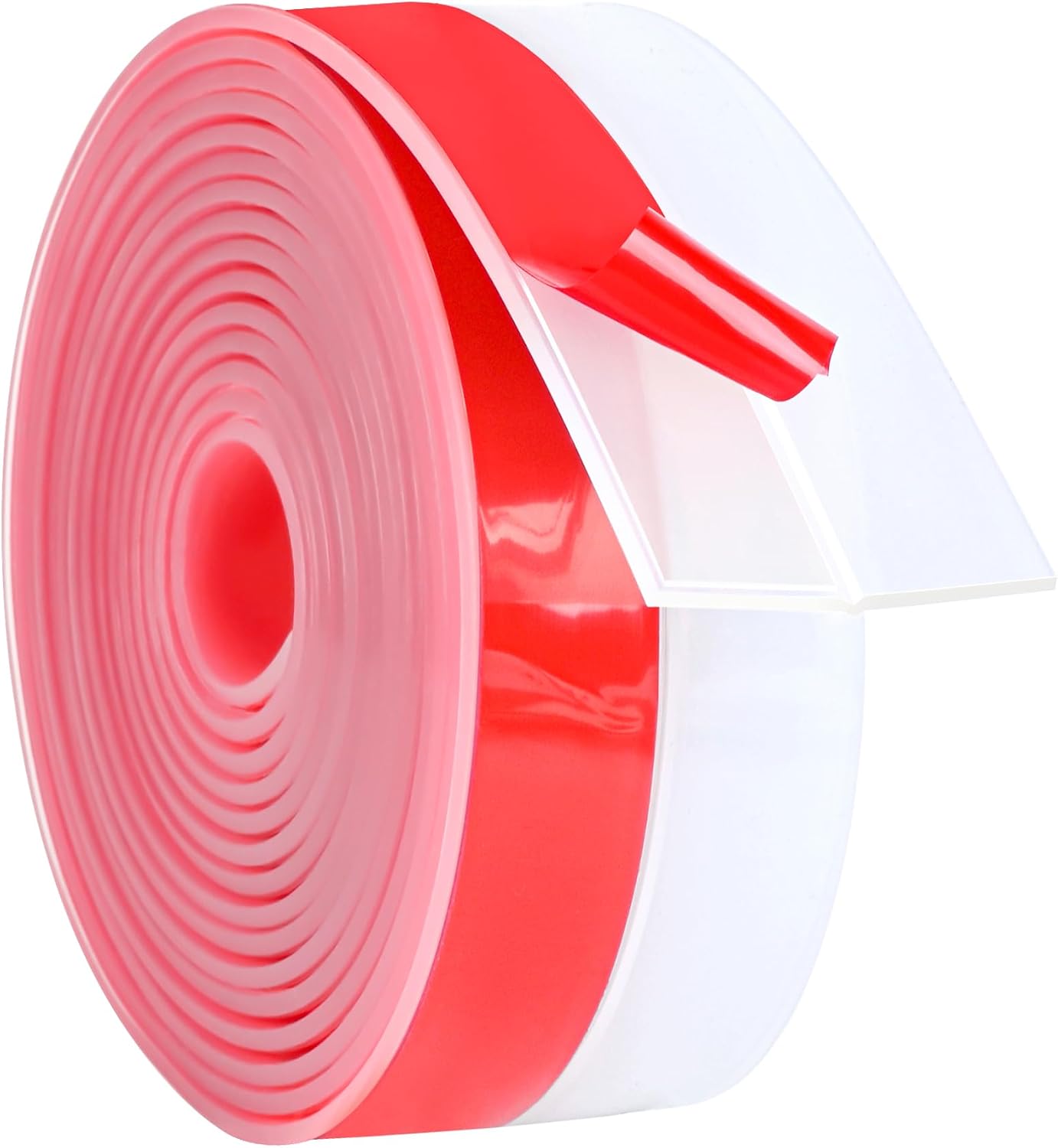 ToLanbbt Weather Stripping Silicone Door Seal Strip 2 in x 10 ft Door Draft Stopper Self Adhesive Tape, Side & Bottom Gaps Insulation Seal for Glass Shower Sliding Window, Black