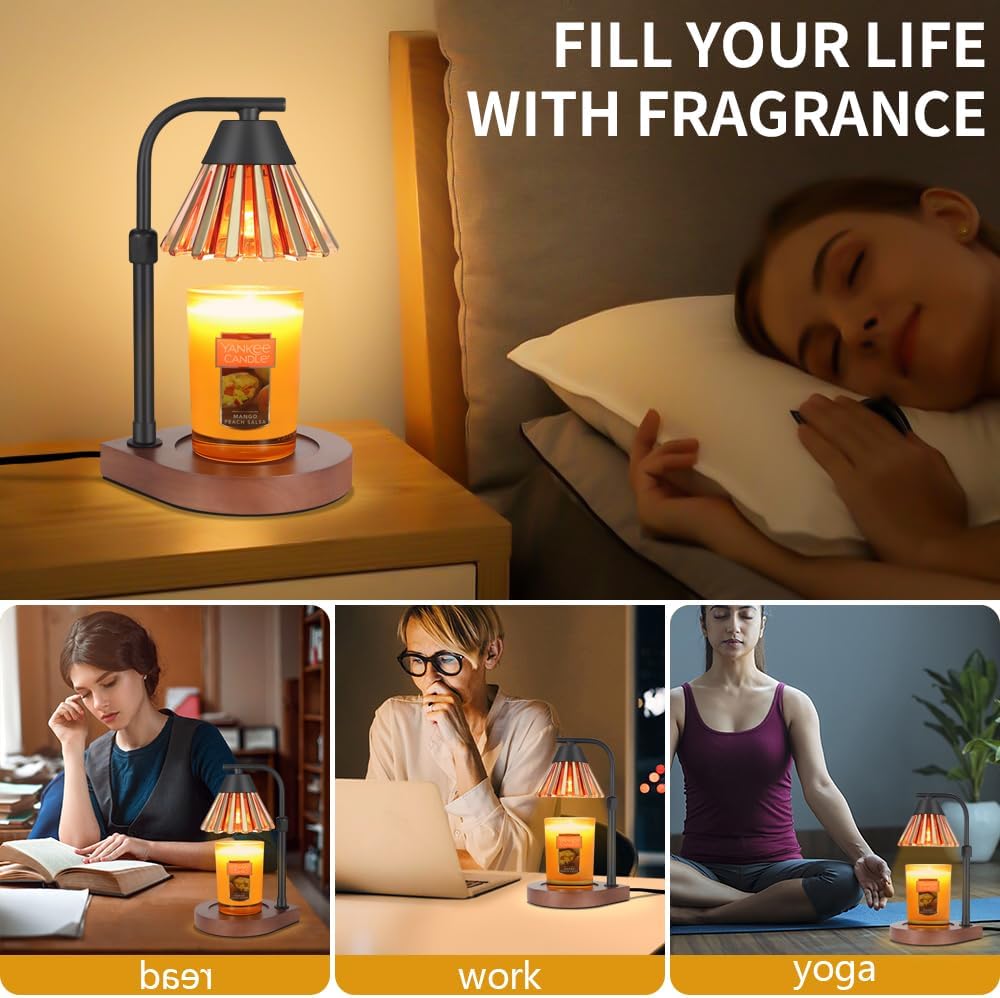Dimmable Candle Warmer Lamp with Timer Adjustable Height for Scented Jar Candles Electric Candle Wax Melt Warmer for Home Decor Christmas Birthday Gifts for Women Mom(Hummingbird)